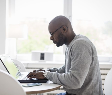 Man working on laptop