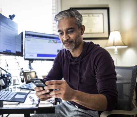 Man working from his home office