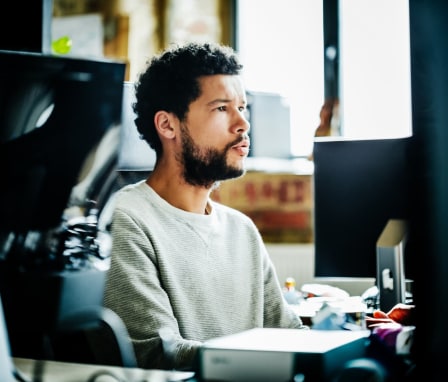 Man working on computer