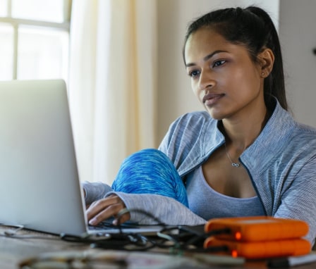 Person typing on a laptop